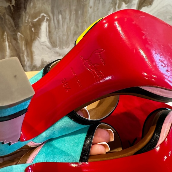 $1295 Christian Louboutin Azunika 120 Aztec Slide Sandals 38.5 - Picture 7 of 7